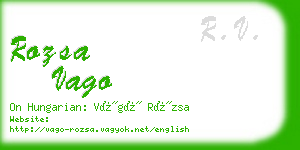 rozsa vago business card